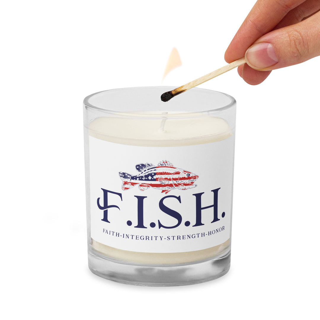FISH glass jar soy wax candle