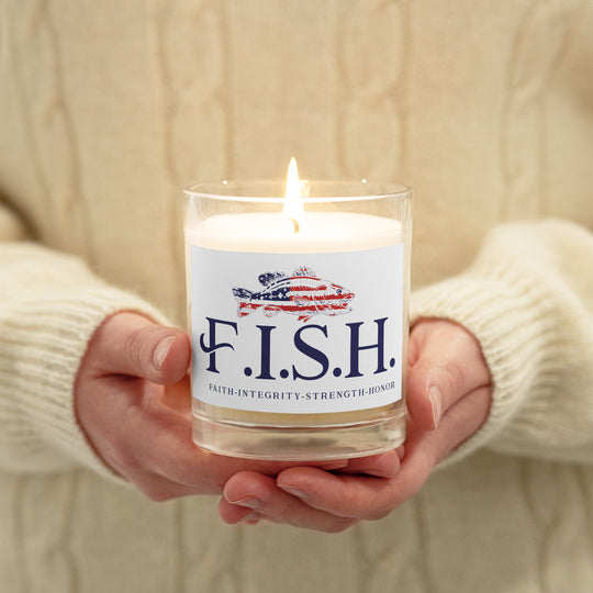 FISH glass jar soy wax candle