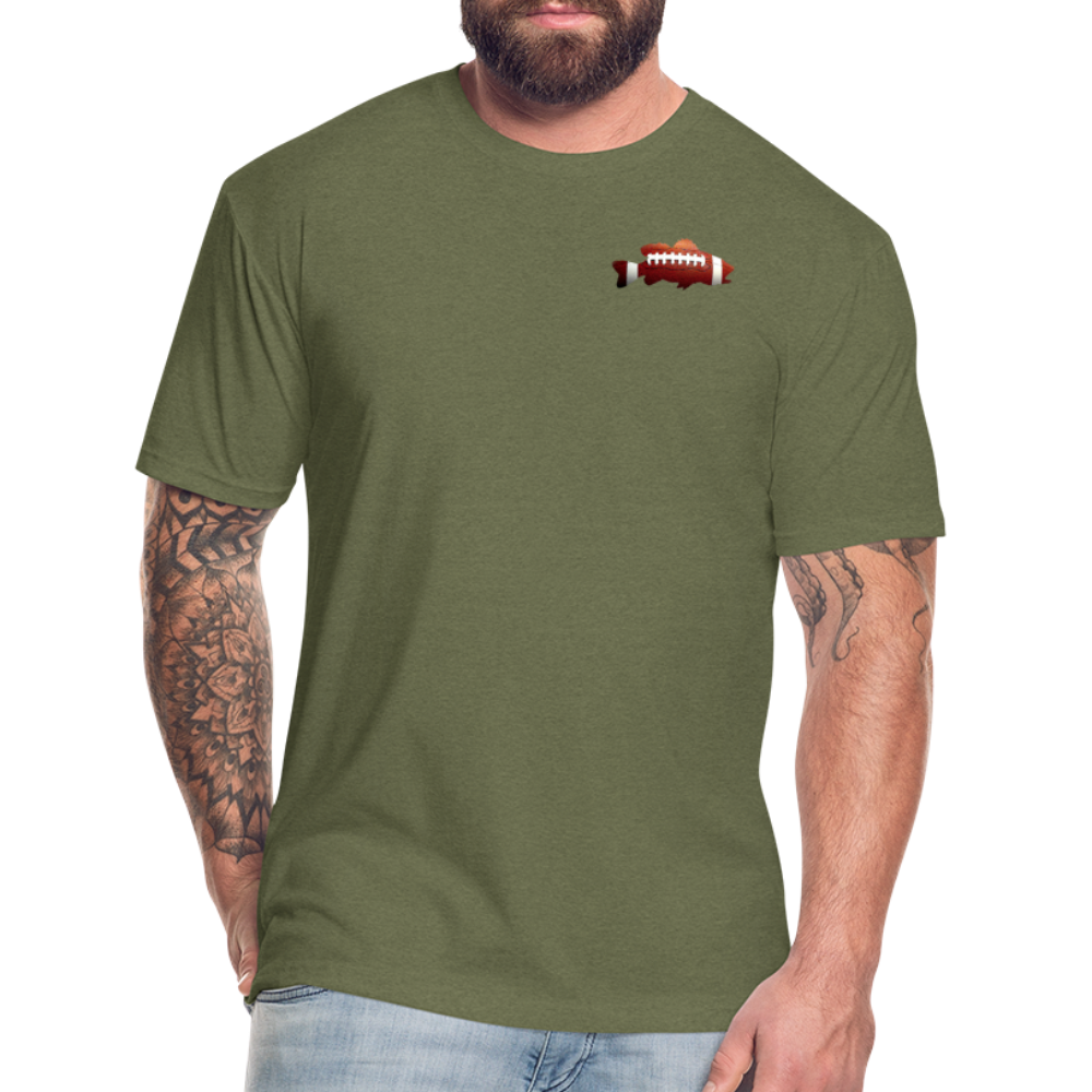 Football Fitted T-shirt - heather military green