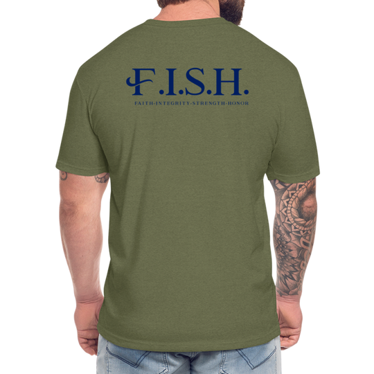 Football Fitted T-shirt - heather military green