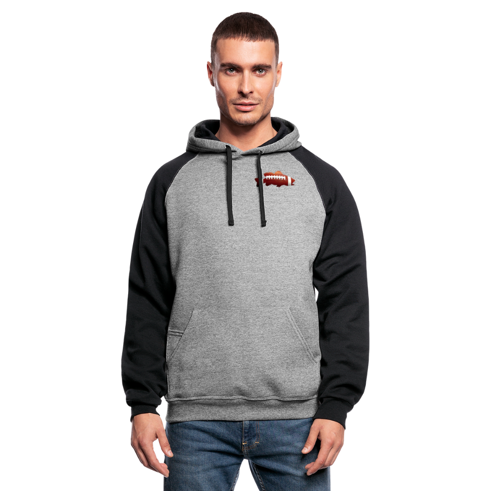 Gameday Football Fish Hoodie - heather gray/black