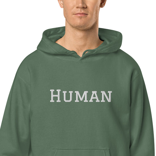 Human pigment-dyed hoodie